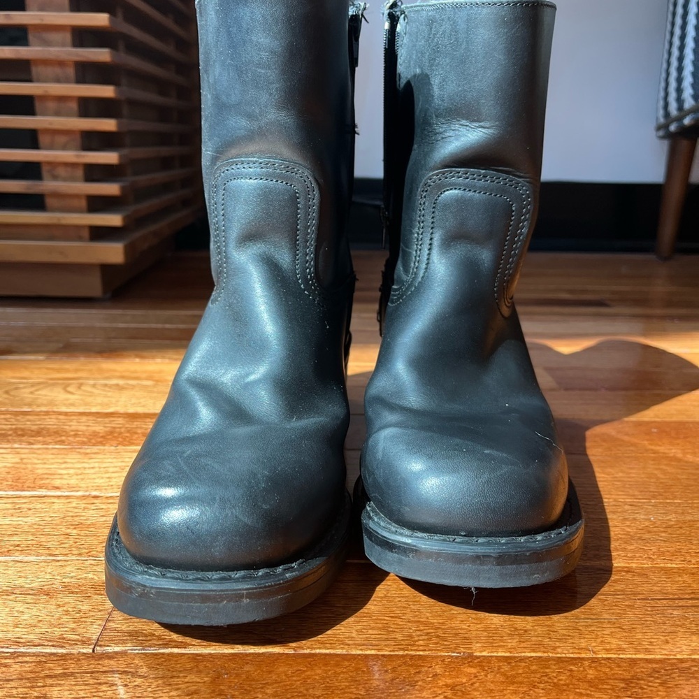 Vintage Frye Black Leather Campus Boot Ankle Boots womens size 9M - Picture 4 of 13